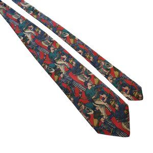 Vintage Michael Jacobs Nordstrom Baseball Player Print Silk Necktie Sport Gift